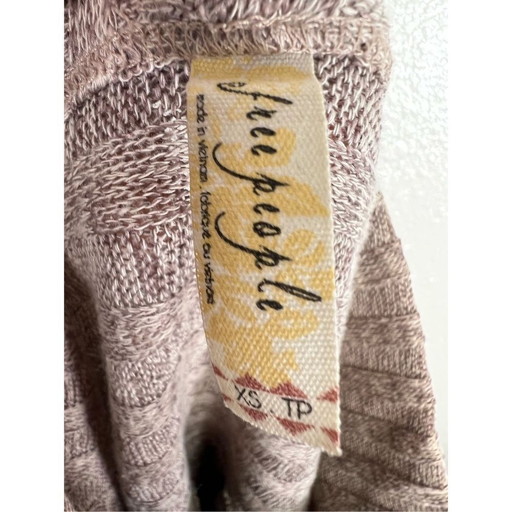 Free People Women's Clarissa Pullover Ribbed Mock Neck Sweater Tan/White Size XS - Picture 5 of 6